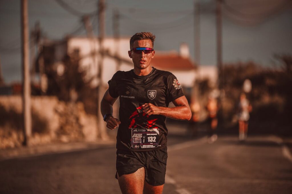 person running a marathon